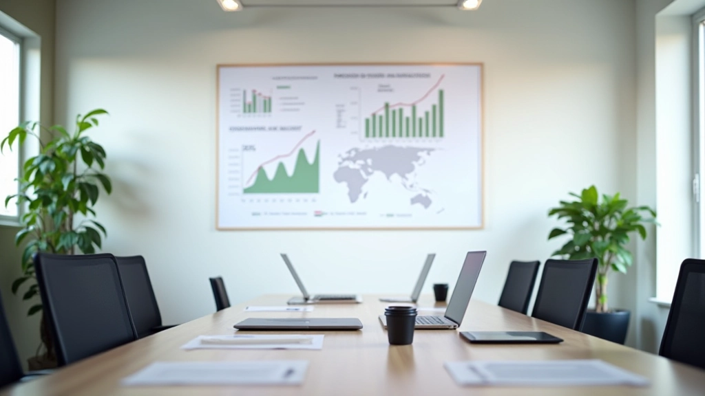 Moderní kancelářský prostor s mapami a grafy českého trhu nemovitostí