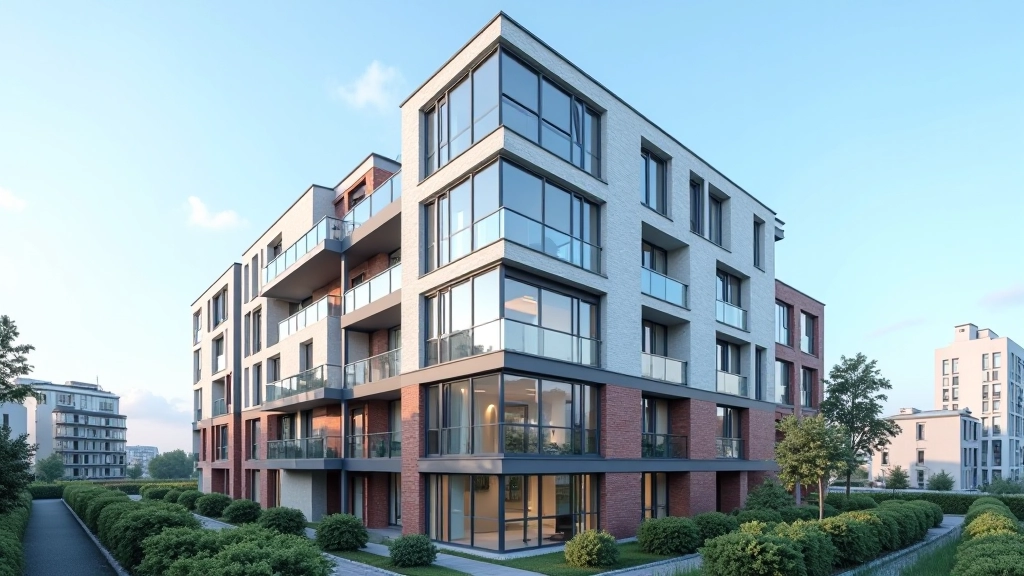 Moderní bytový dům s panoramou Brna v pozadí